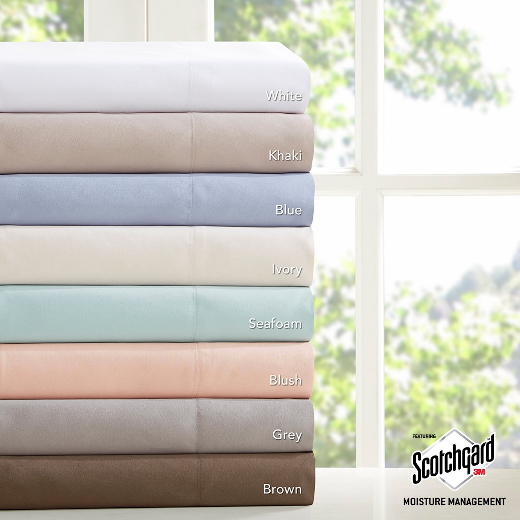 Madison Park 3M smallcell Color Fast, Wrinkle and Stain Resistant, Soft Sheets with 16" Deep Pocket All Season, Cozy Bedding-Set, Matching Pillow Case, Twin, Grey (MP20-2383)