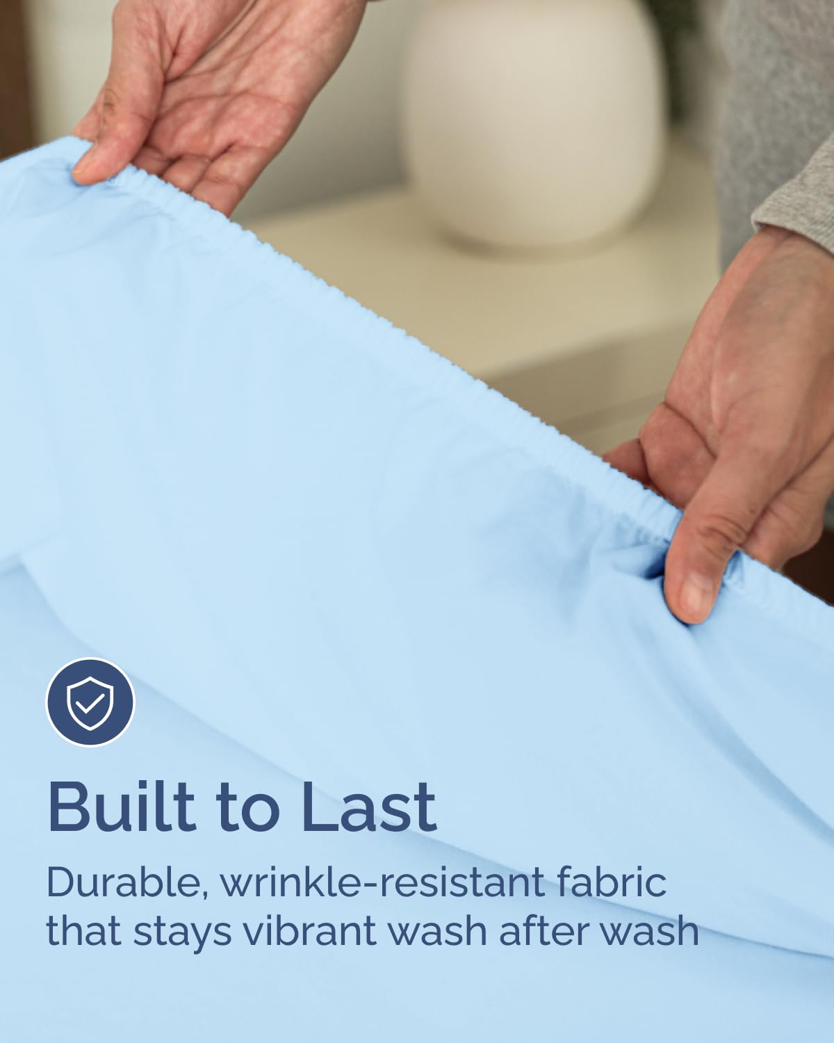 Full Size Fitted Bed Sheet - Pack of 2 Single Fitted Bottom Sheet Only - Fits Mattress Up To 16" Deep Pockets - Extra Soft, Cozy, Breathable & Cooling - Hotel Quality, Fade & Wrinkle Free - Light Blue