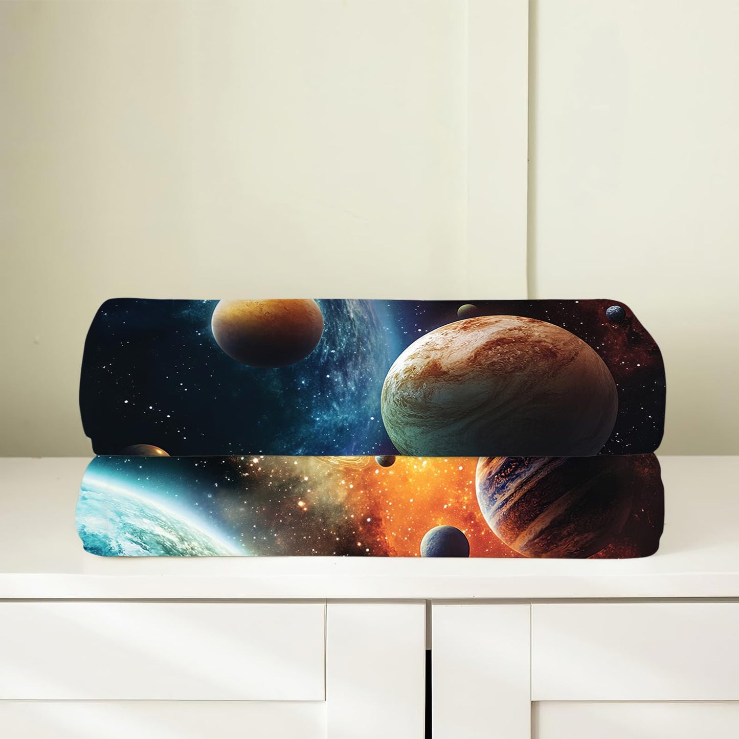 Space Blanket, Galaxy Throw Blanket, Space Gifts, Solar Blankets, Galaxy Stuff Fleece Flannel Plush for Women Men Boys Girls Lovers Adults Soft Bedding for Sofa Bed Office Home Decor 40"X50"