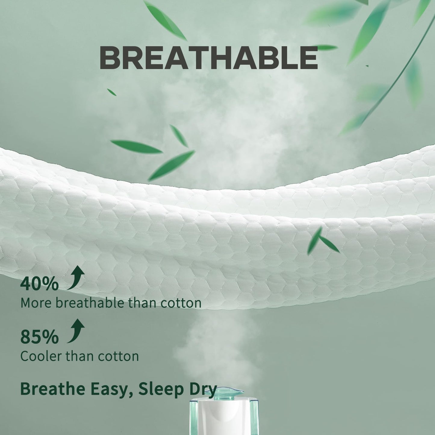 OhGeni 100% Waterproof Mattress Protector,Twin Size Mattress Soft Pad,Pet Hair & Bedwetting Resistant,Cooling Breathable Fitted Sheets,Washable Bed Cover,Non-Slip Deep Pocket,Noiseless for Kids Rooms