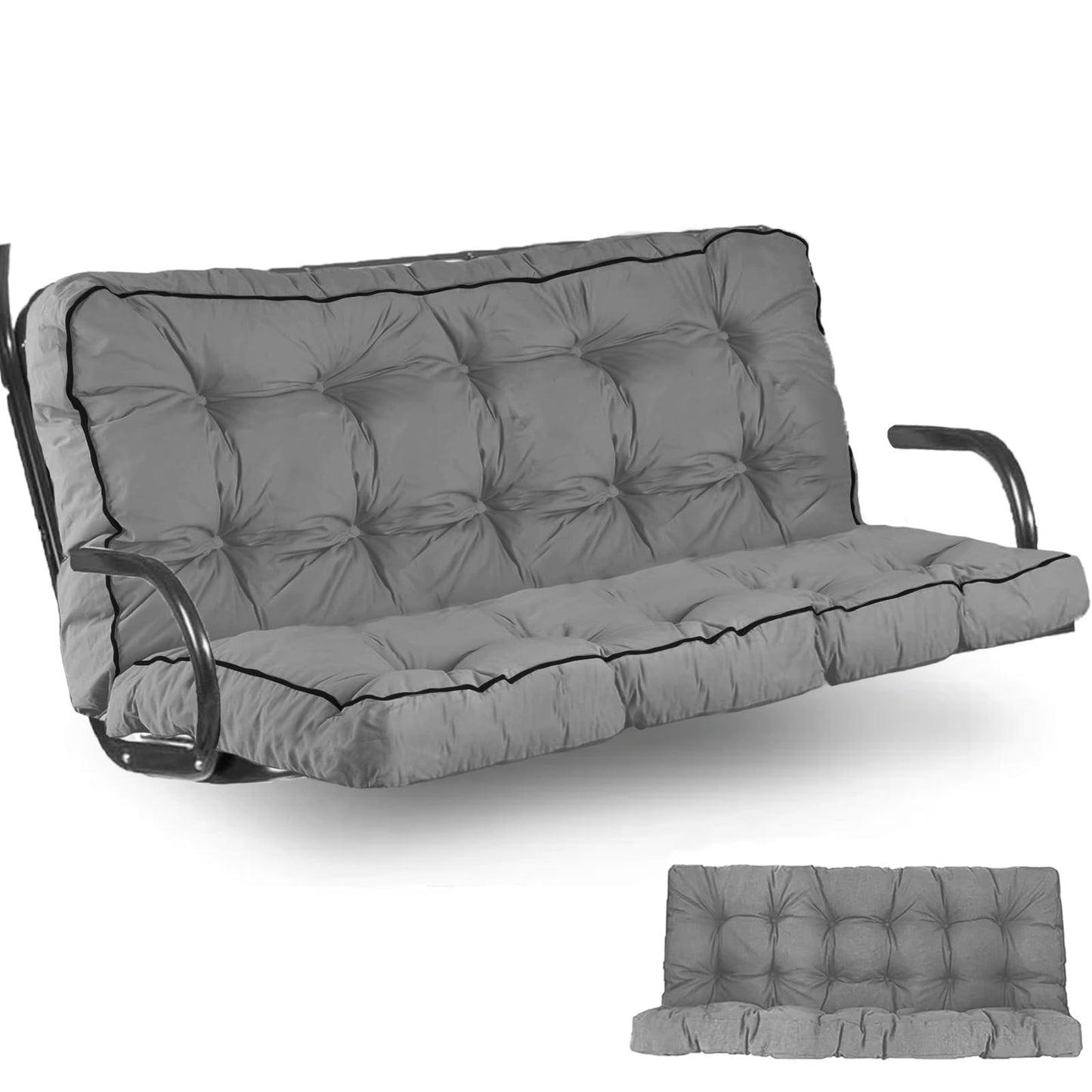 Yehotty Outdoor Swing Cushions Waterproof, Thicken Porch Swing Cushion Replacement, 55 Inch Bench Seat Cushions for Garden Furniture Pad (Gray, 40X55 inch)