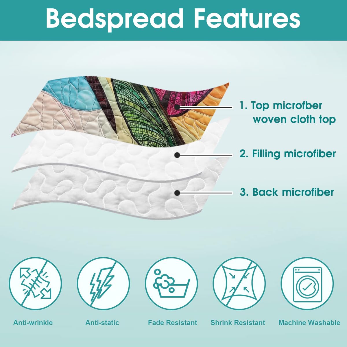 LUSHIS Patchwork Quilt Set, Patchwork Throw Bedspread Bed Sets - Animals Coverlet Sets All Season Soft Microfiber Lightweight Bedding Set (Dragonfly #3)