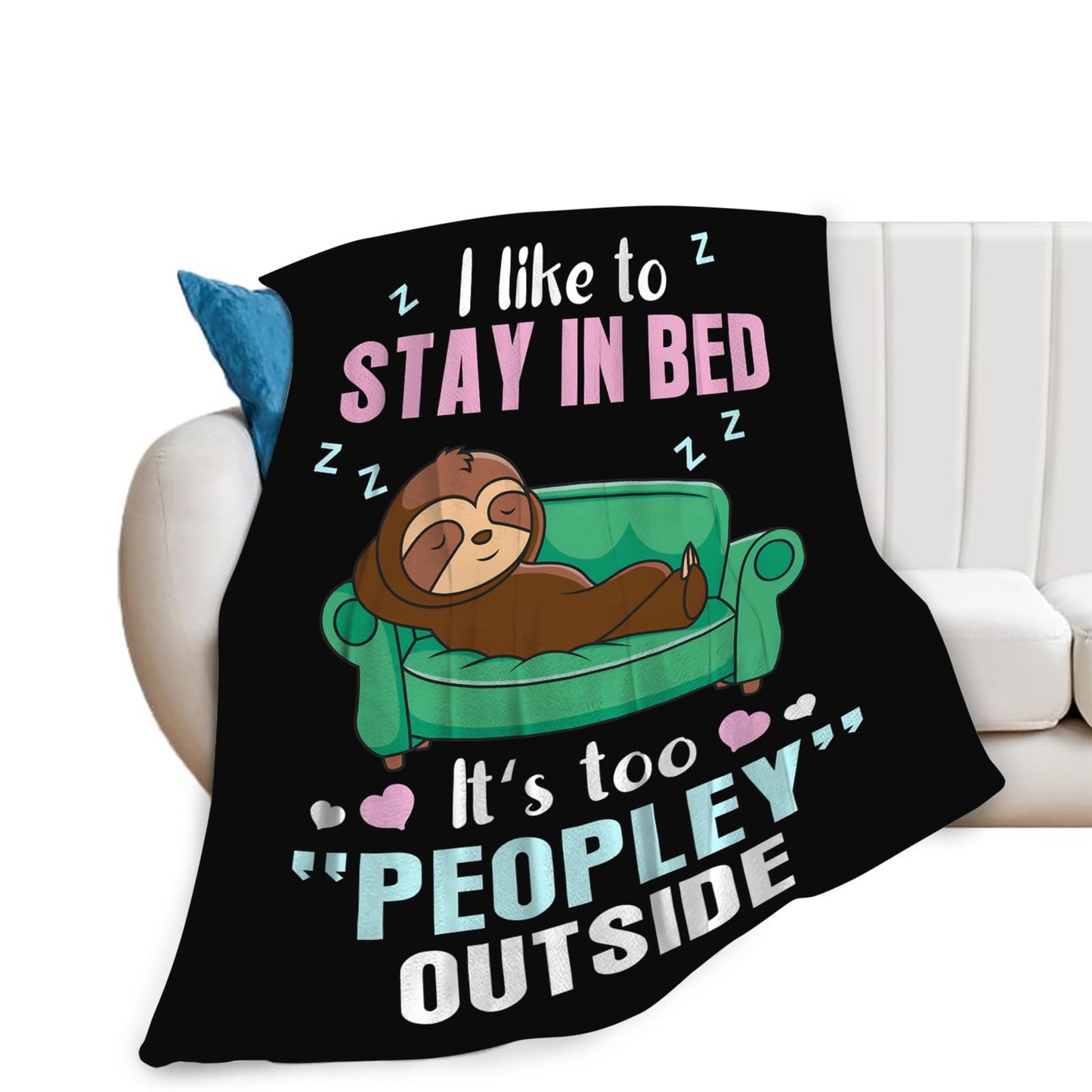 Funny Sloth Throw Blanket Sloth Gifts for Girls Boys Women Men Kids Adults Soft Flannel Fleece Blanket for Couch Sofa Bed Home Decor 40"x50"