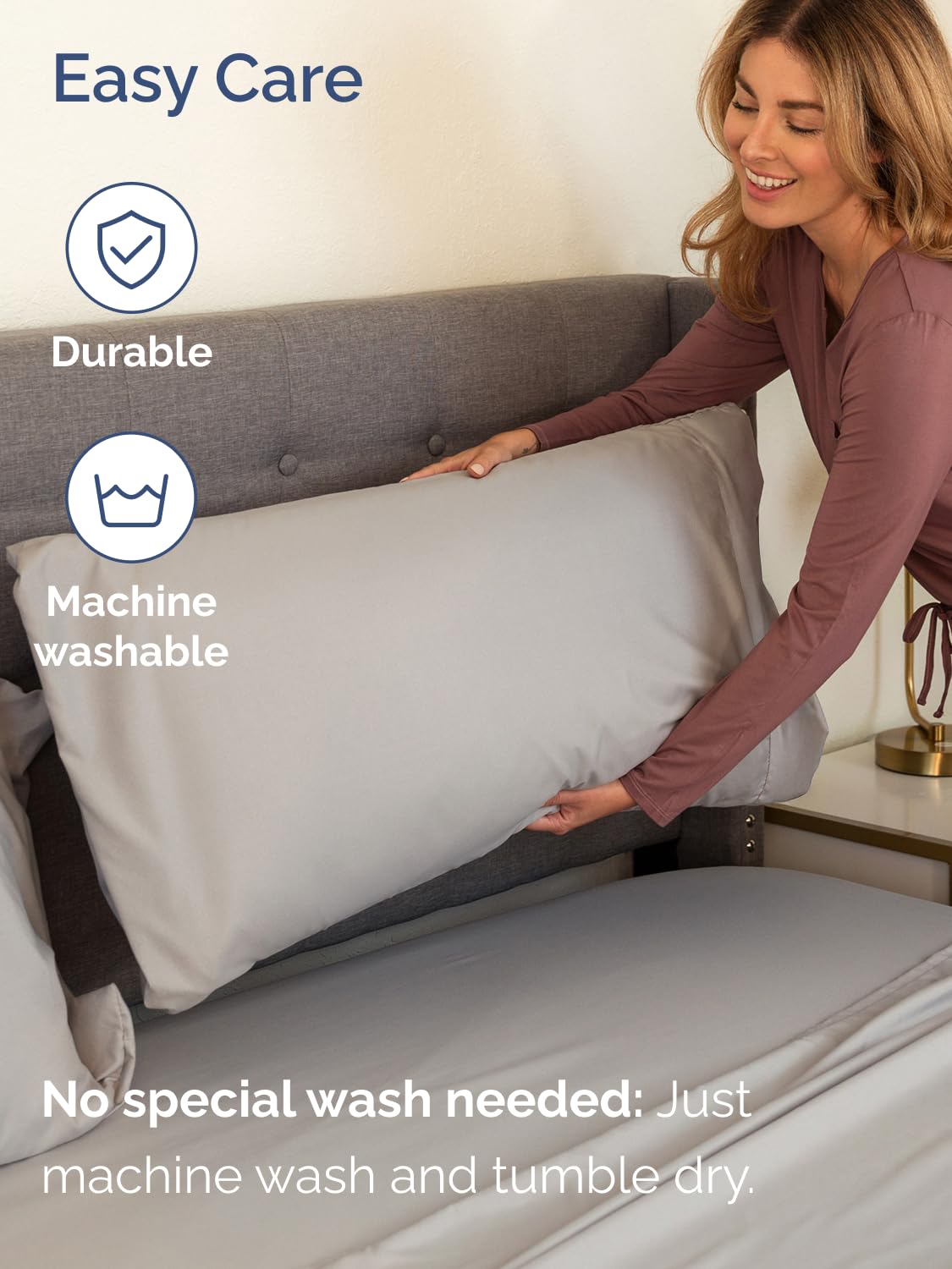 Extra Deep Pocket King Size Sheet Set - 4 Piece Breathable & Cooling Bed Sheets - Hotel Luxury Bedding with 16 to 21 inch Extra Deep Pockets - Soft, Fade and Wrinkle Resistant - Oeko-Tex - Light Grey