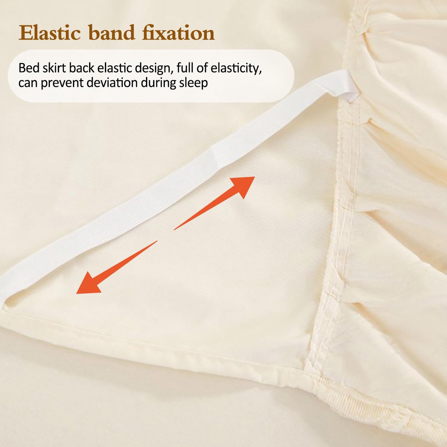 Three Layers Lace Bed Sheet Skirt for Queen Bed - 17in. Drop, Ruffle Bed Skirt Wrap Around Bed Skirt, Anti Wrinkle