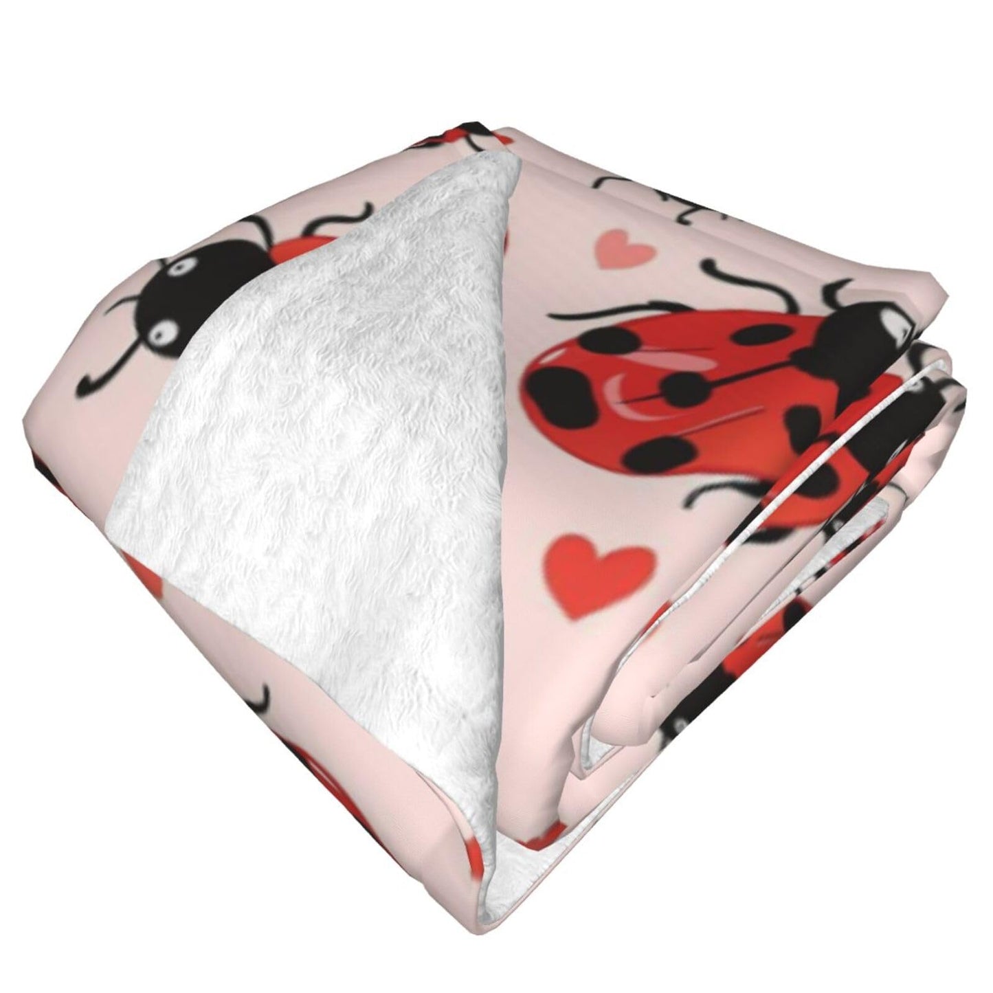 Ladybug Blanket, Gifts for Women, Insect Ladybug Print Soft Lightweight Throw Blankets for Kids Girls, Travel Bed Living Room Decor, 50x60in