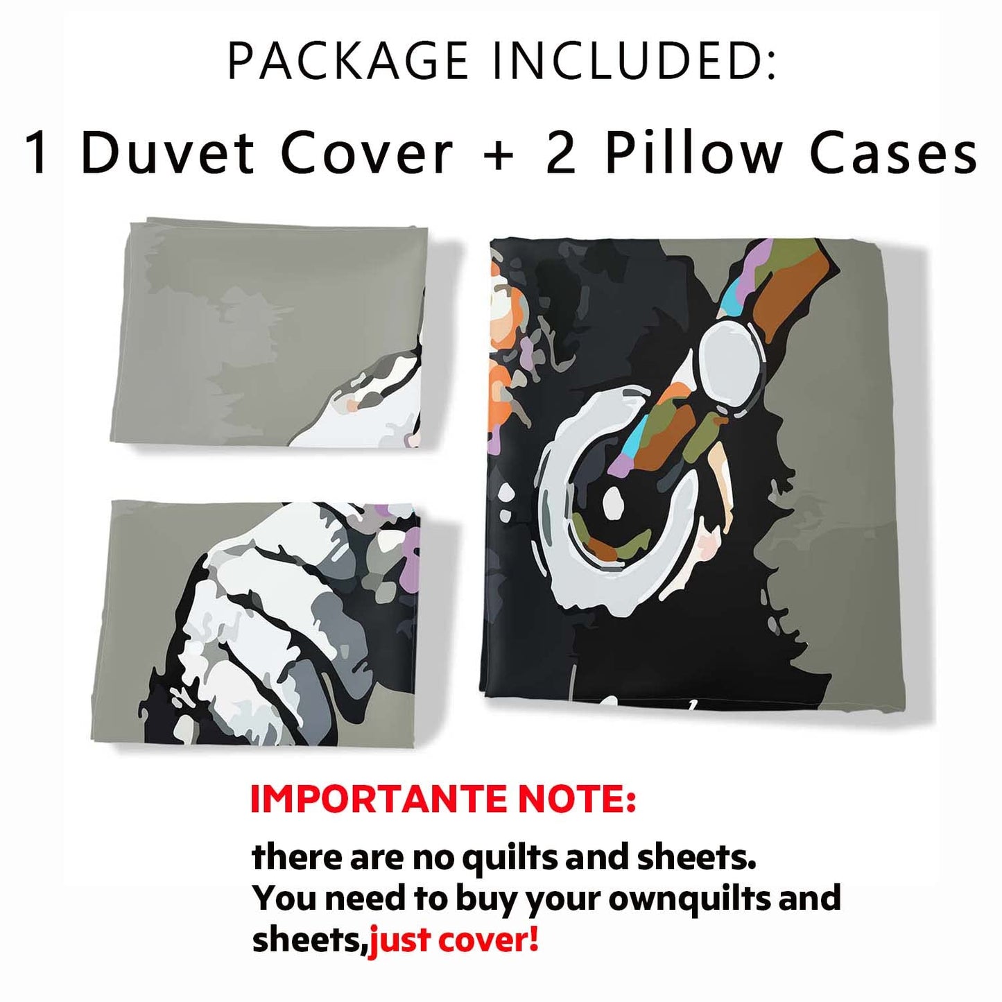 AILONEN Monkey Duvet Cover Set,Monkey Bedding Set Full Size,Cute Monkey Comforter Cover,Cartoon Animal Bedding Set for Kids,1 Quilt Cover 2 Pillowcases 3 Piece