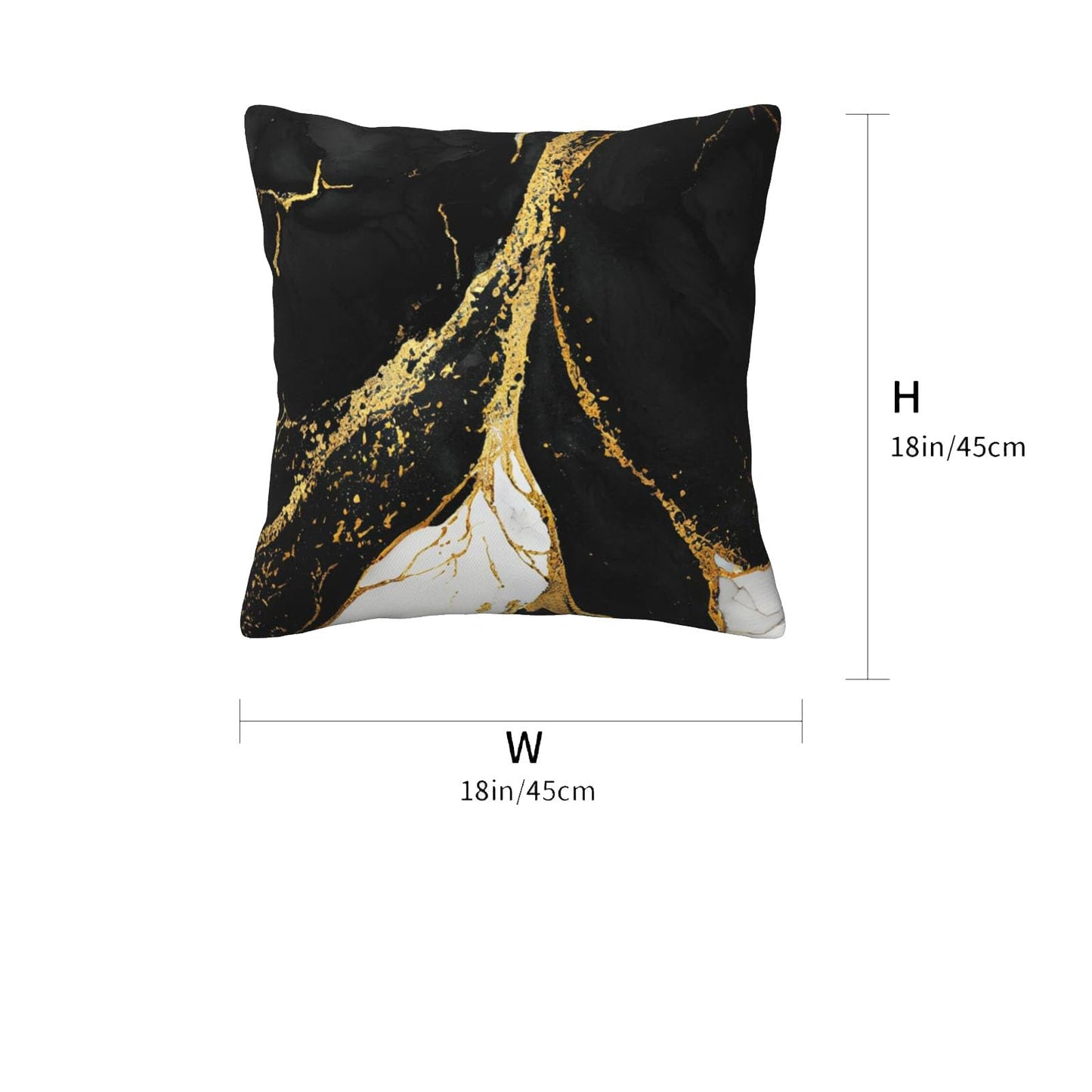 Lcokin Black and Gold Throw Pillow Cover 18x18 in Set of 2 Marble Cushion Modern Farmhouse Pillow Covers Soft Pillow Cases for Couch Sofa Bedroom Home Decor