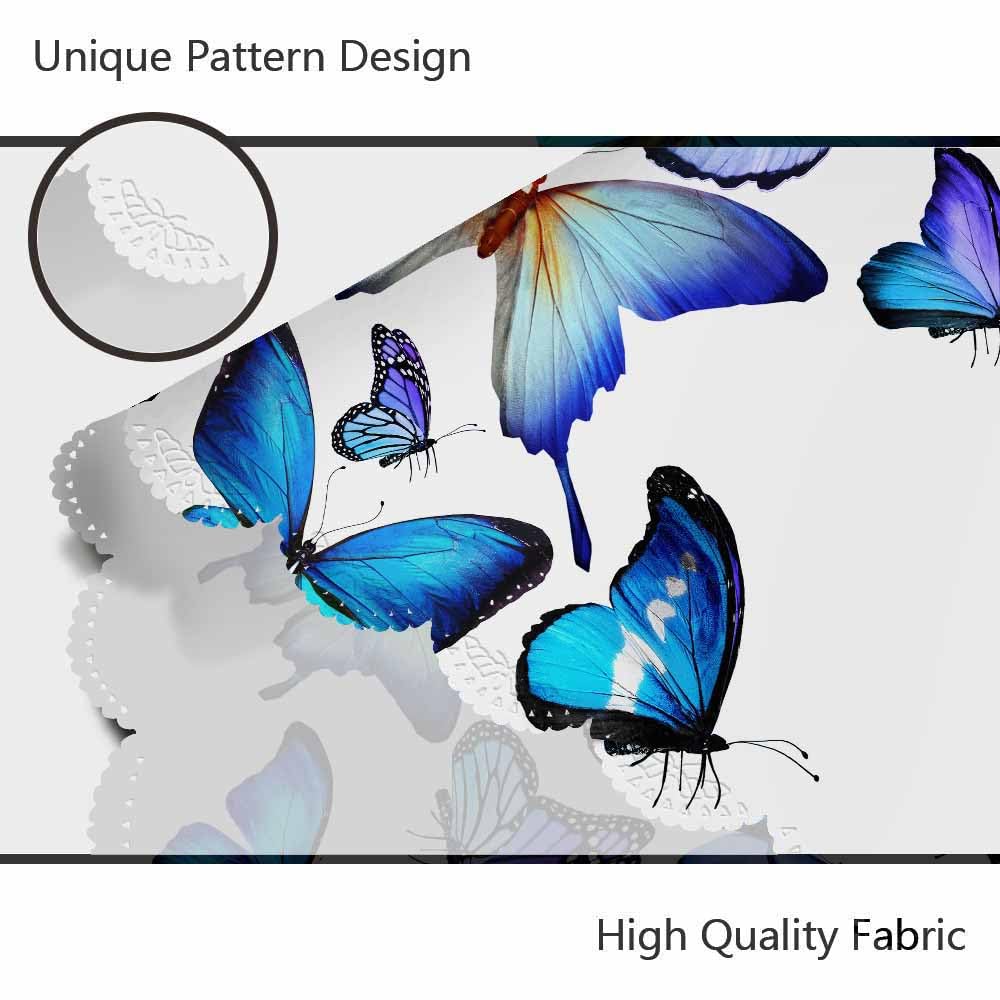 AOYEGO Blue Butterfly Table Cloth Animal Flying Freely Beautiful Wings Nature Elegant Round Tablecloth 60 Inch for Dining Room, Party, Banquet