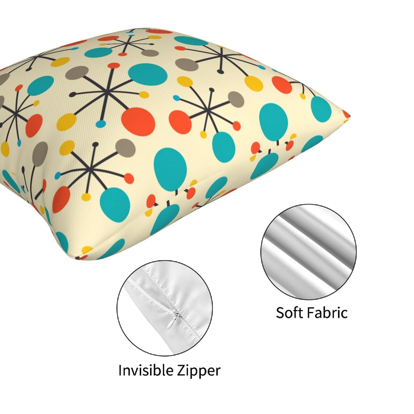 Bshuey Pillow Covers 18x18 Inch Set of 4 Mid Century Modern Retro Pattern Throw Pillow Covers Farmhouse Cushion Case Decor for Sofa Couch