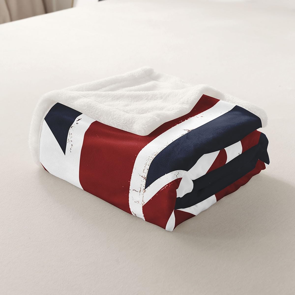 Feelyou Navy Blue England Flag Fleece Throw Blanket, Luxury Plush Soft Microfiber Fuzzy Blanket for Kids, Boys, Girls, Sofa, Bed, Couch, 40x50 Inches