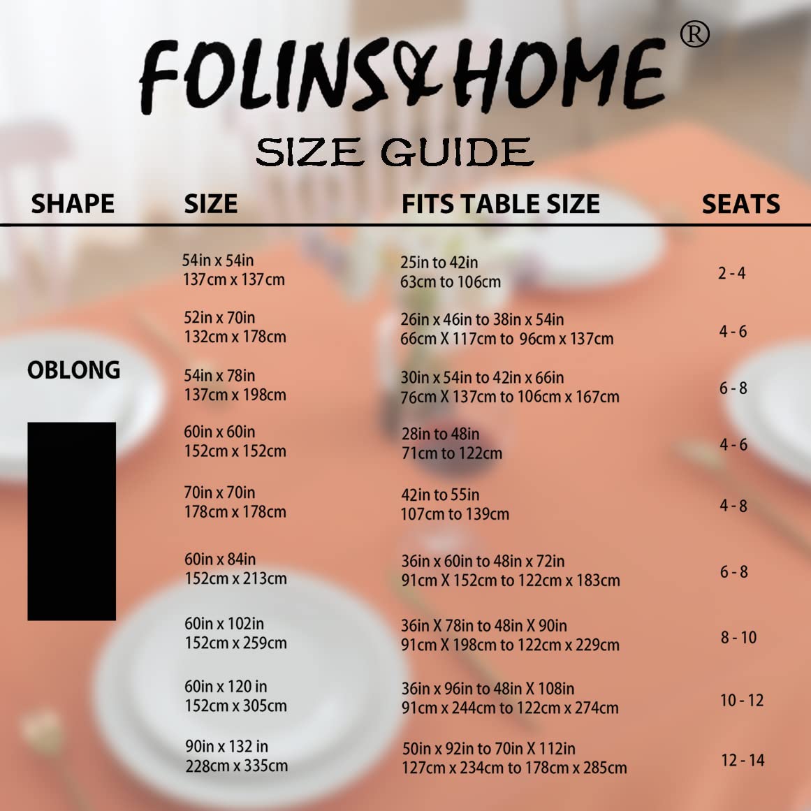 FOLINS&HOME Orange Rectangular Table Cloth in Heavy Duty and Water Resistant Polyester-Wrinkle Free Spillproof and Washable Tablecloth 60 x 120 inch-Table Cover for Indoor and Outdoor-Oblong/Rectangle