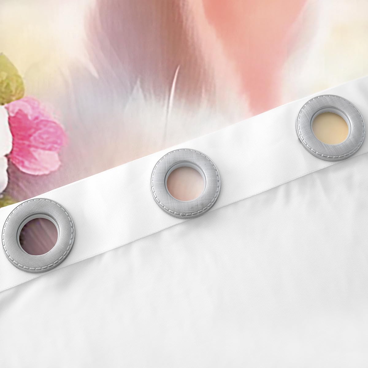 Feelyou Pink Cute Rabbit Curtains,Dreamy Princess Rabbit Window Curtains for Bedroom Living Room,Floral Bunny Rabbit Window Drapes,Happy Easter Blackout Curtains, 42W X 84L,2 Panels