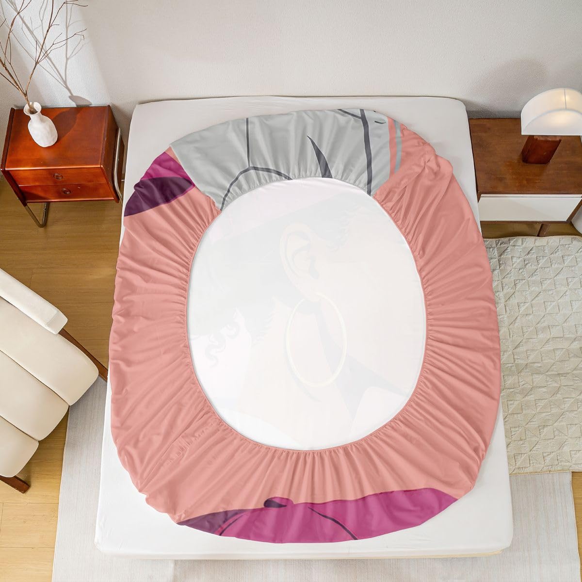 Erosebridal Black Girls Girls Bed Sheets Full Size Fashion Black Woman Fitted Sheet Vogue Fashionable Gorgeous Bedding Set for Kids Children Women Bedroom Decor African Princess Magical Sheets