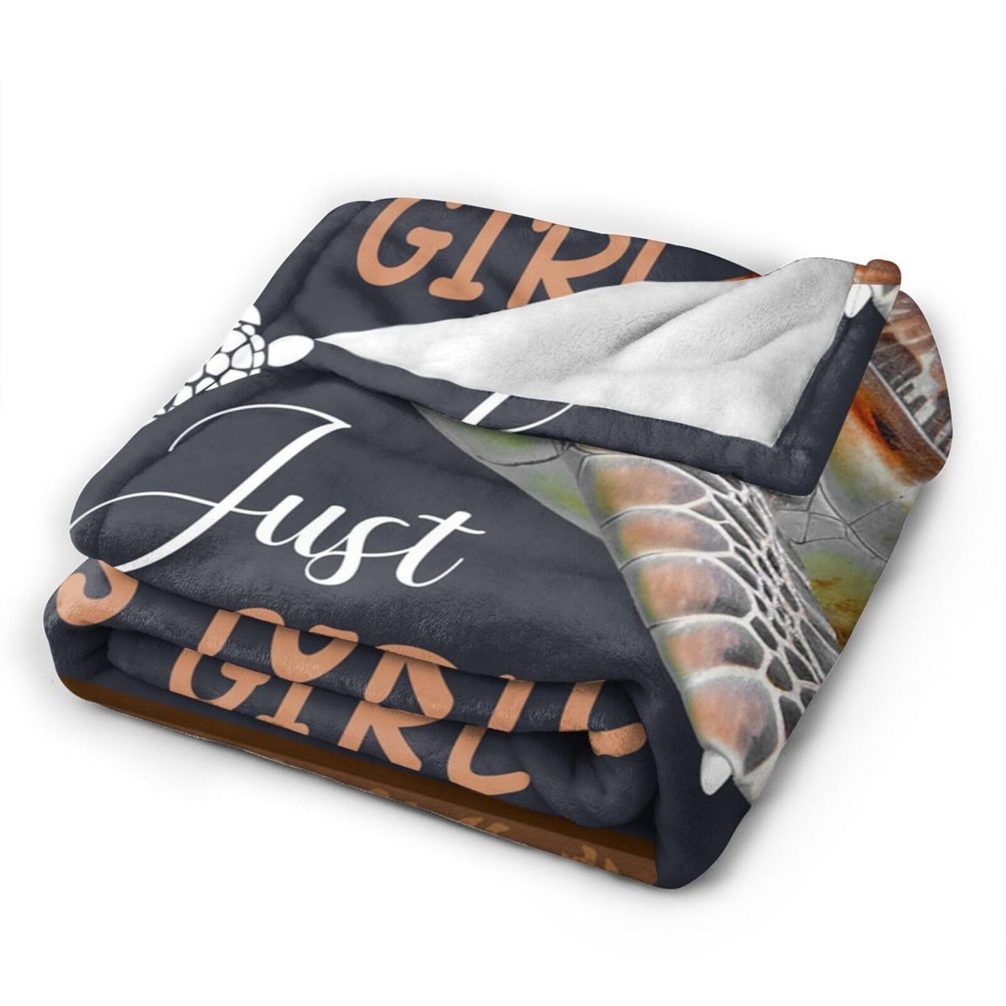 Sea Turtle Blanket Just A Girl Who Loves Turtles Throw Blanket Stuff Decor Merch Cozy Flannel Soft Warm Plush Lightweight Bedding Gifts for Girl Woman Sofa Bedding Couch 50"X40"