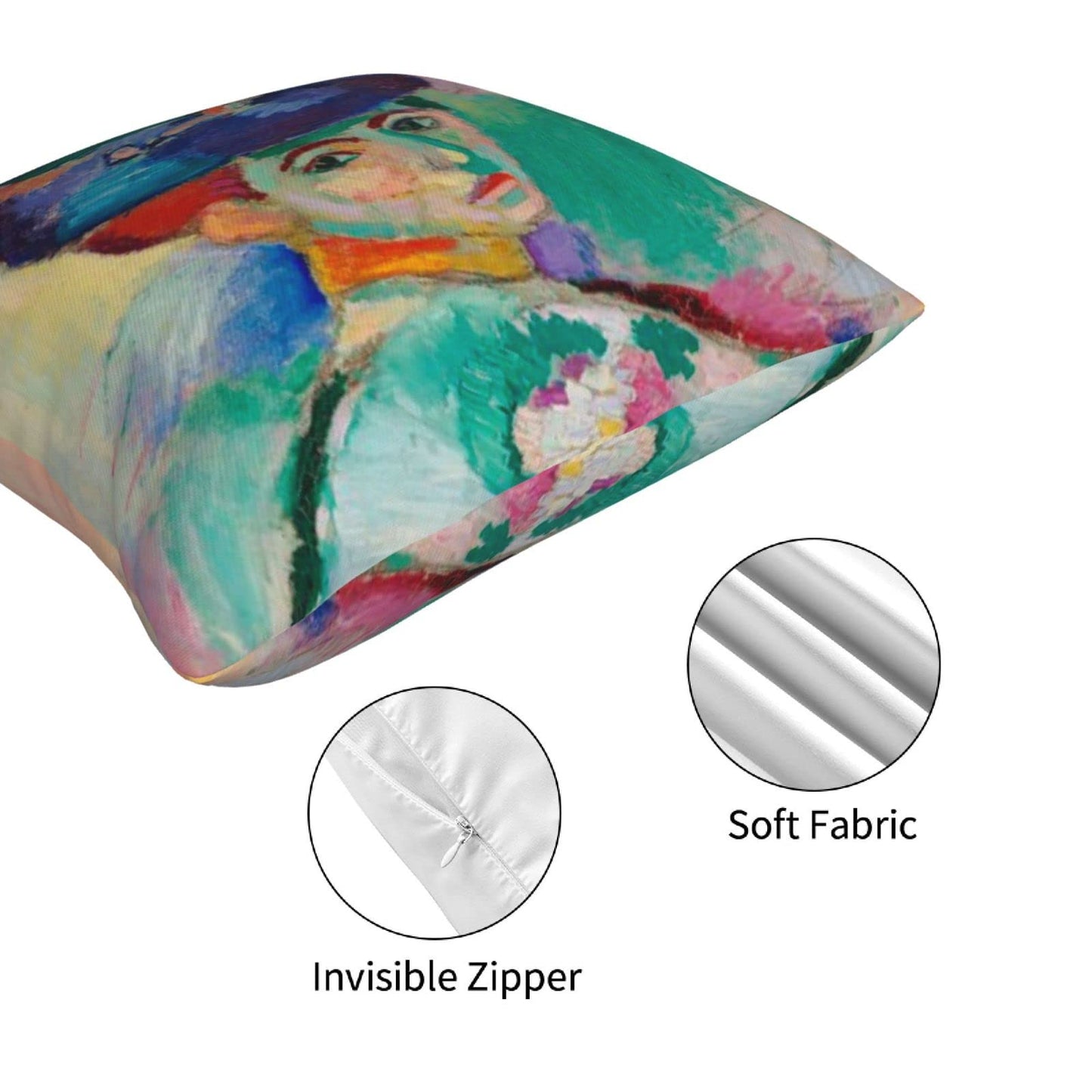 HOSTECCO Matisse Pattern Throw Pillow Covers 18x18 inches Set of 4 Abstract Art Painting Pillow Cases Aesthetic Decorative Cushion Covers for Sofa Couch Living Room