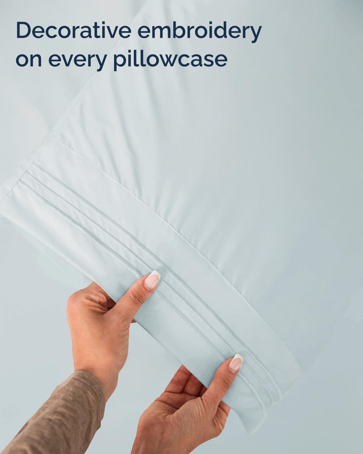 Twin Size 3 Piece Sheet Set - Comfy Breathable & Cooling Sheets - Hotel Luxury Bed Sheets for Women & Men - Deep Pockets, Easy-Fit, Extra Soft & Wrinkle Free Sheets - Ice Blue Oeko-Tex Bed Sheet Set