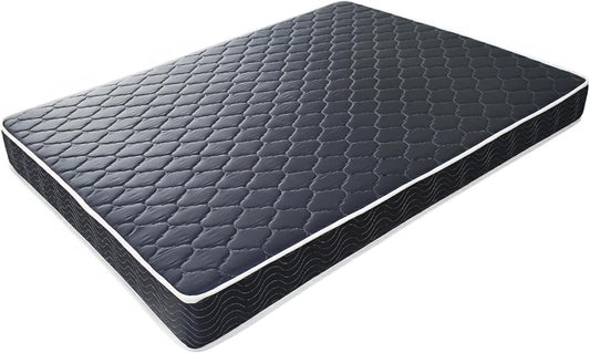 6-Inch Waterproof High-Density Foam Mattress with Navy Blue Diamond-Quilted Breathable Fabric for Cool Sleep Full Size