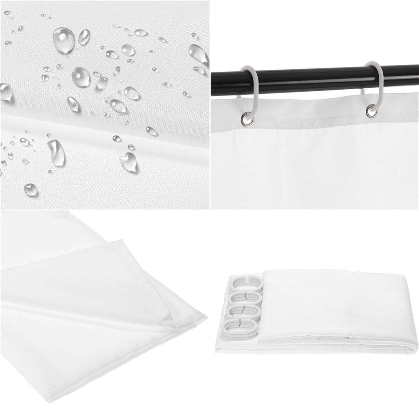 RinRinfam 4Pcs Skull Shower Curtain Set, Helloween Red Rose Skull Shower Curtain Set Non-Slip Rug,Toilet Lid Cover,U Shape Mat,Waterproof Bathroom Decor Sets with 12 Hooks,Red Black