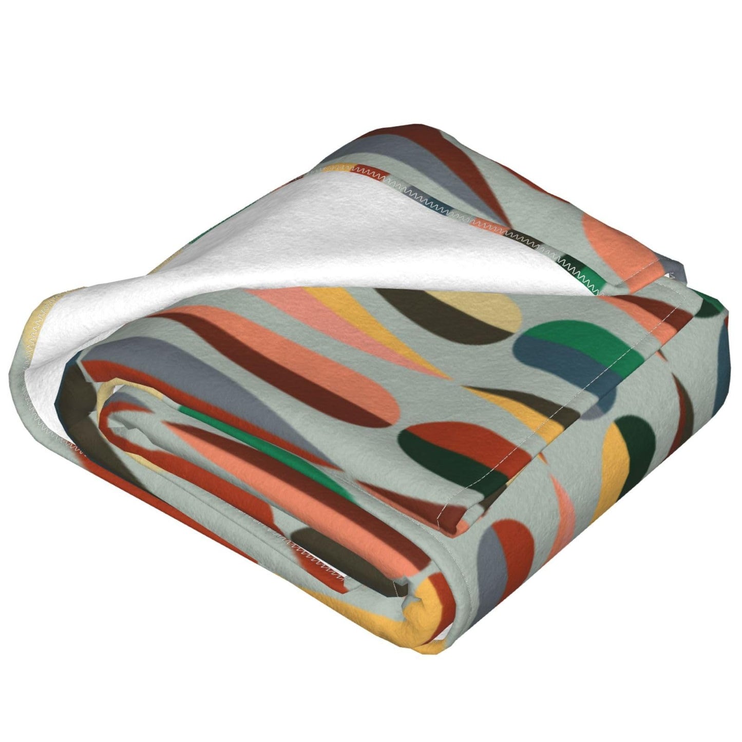 Mid Century Retro Abstract Throw Blanket Soft Cozy Plush Warm Fleece Blanket for Sofa Couch Bed 60"X50"