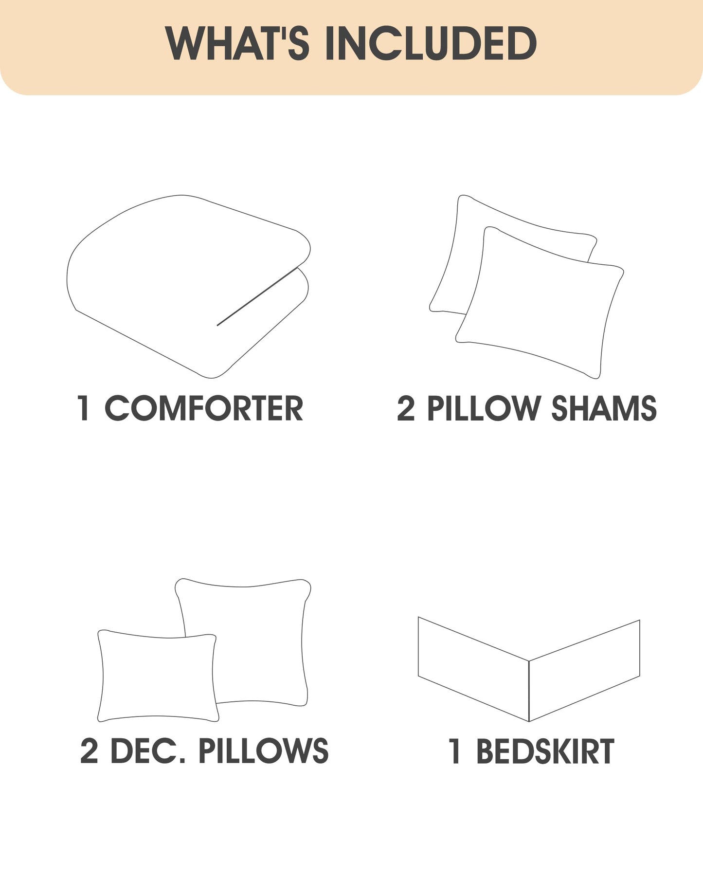 LANCO MODERN LIFESTYLE Cotton Comforter Set Queen, Gorgeous Geometric Jacquard, Beige Soft Lightweight Bedding Set for All Seasons, Bedskirt, Pillow Shams and Decor Pillows