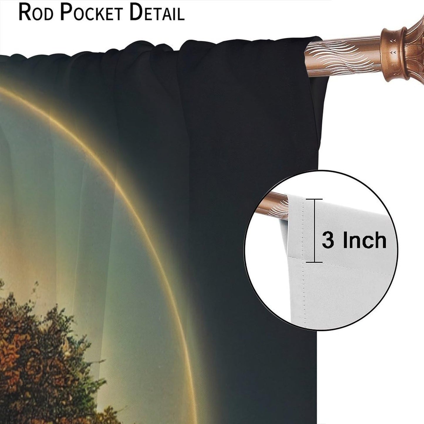HZOHNAGO Tree of Life Curtains Vibrant Golden Forest Grassland Pattern Print Decor Rod Pocket Window Drapes for Bedroom Living Room 42x45in
