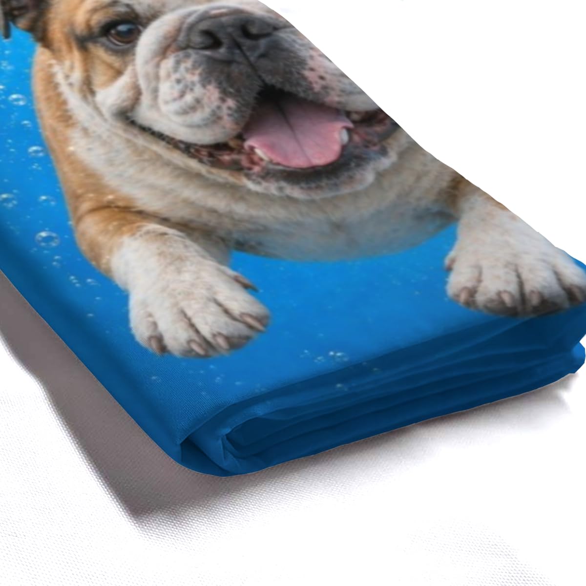 LFINKARTGOGO Ocean Bulldog Shower Curtain 72x72 with 12 Hooks Underwater Animal Dolphin Waterproof Washable Polyester Bath Curtain for Home Hotel Decor