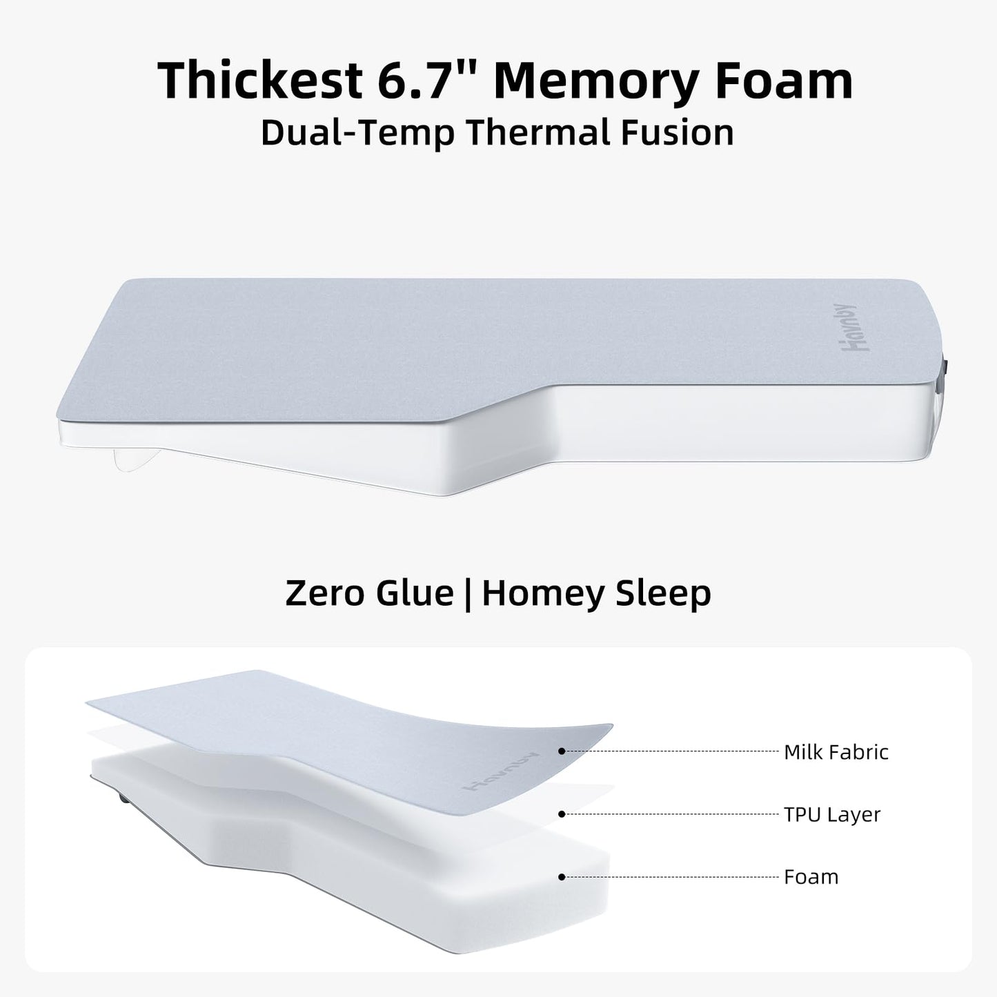 Havnby FlatCore Backseat Solo Mattress for Tesla Model Y, Wedge Design & 6.7-Inch Hybrid Support for Flat Car Bed, Portable Camping Mattress w/Built-in Pump for Campers, Hiking, Nap, Road Trip