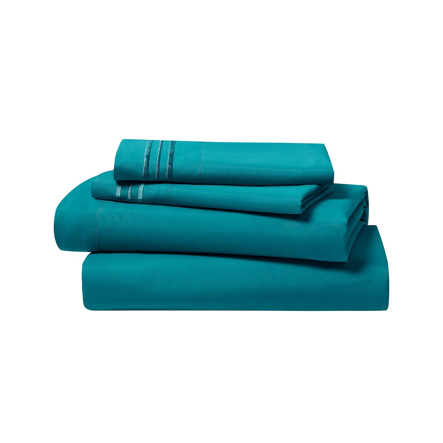 Clara Clark Bed Sheets, Premier 1800 Series 4 Piece Bed Sheet Set, Deep Pocket, Wrinkle, Fade, Stain Resistant, Luxury Soft Bedding Sheets & Pillowcases, Queen, Teal