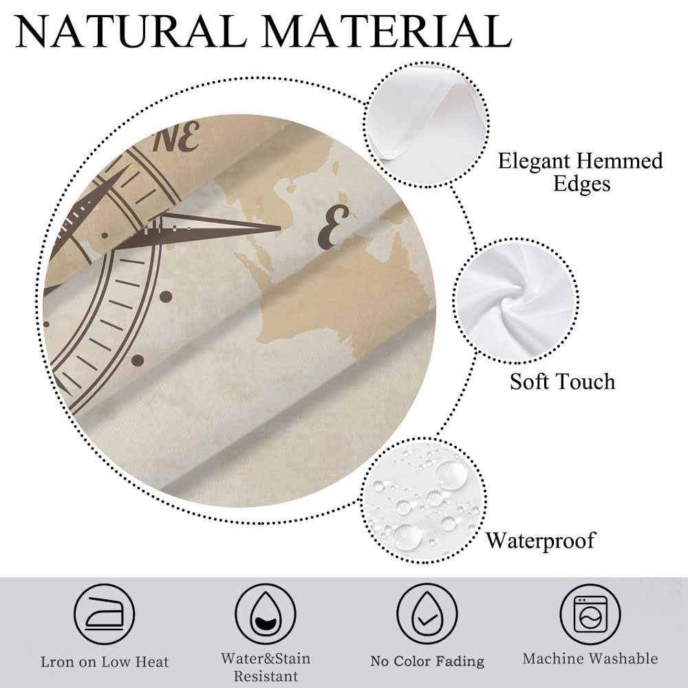 LoLo UoUo Compass Table Cloth for Rectangle Table 60x84 Inch Old World Map Nautical Compass Kitchen Table Cover Decorations for Home Dinner Party Outdoors Picnic