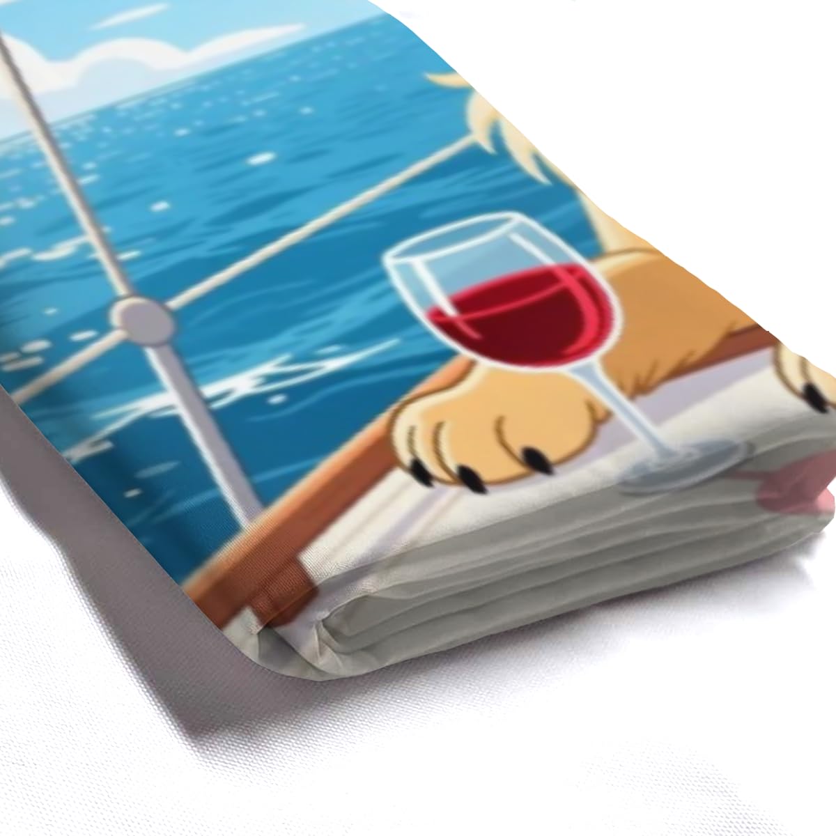 REZHOCH Funny Shower Curtain Cool Golden Retriever Wear Pirate Headscarf in Sunglasses Relaxing on Yacht Beach Bathroom Decor,Vacation Pet Art,Waterproof Fabric Curtain,72x72,12 Hooks