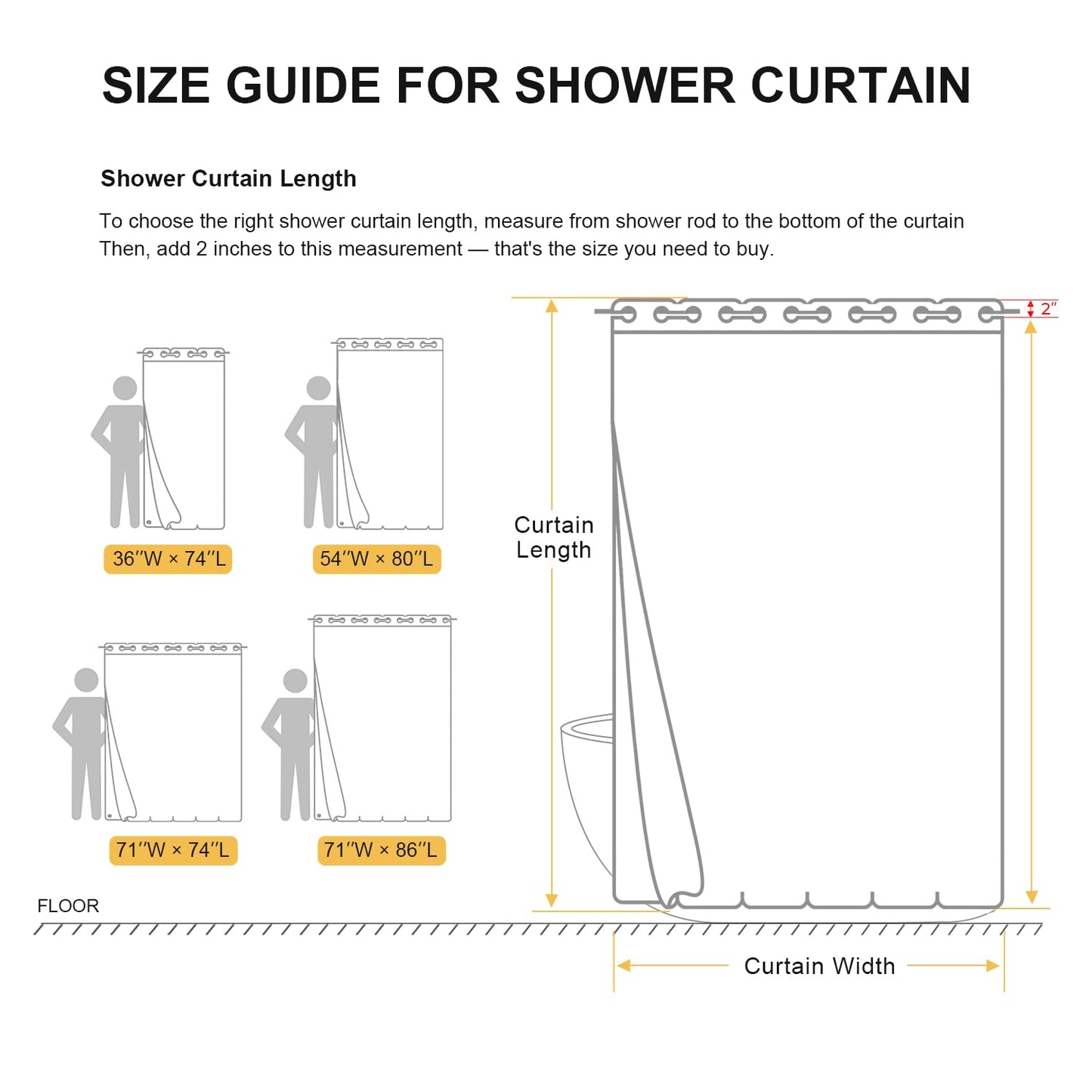 River Dream Waffle No Hooks Shower Curtain with Snap in Liner,Cotton Blend Fabric Shower Curtain for Bathroom,Hotel Quality,White,71 Wx 74 L
