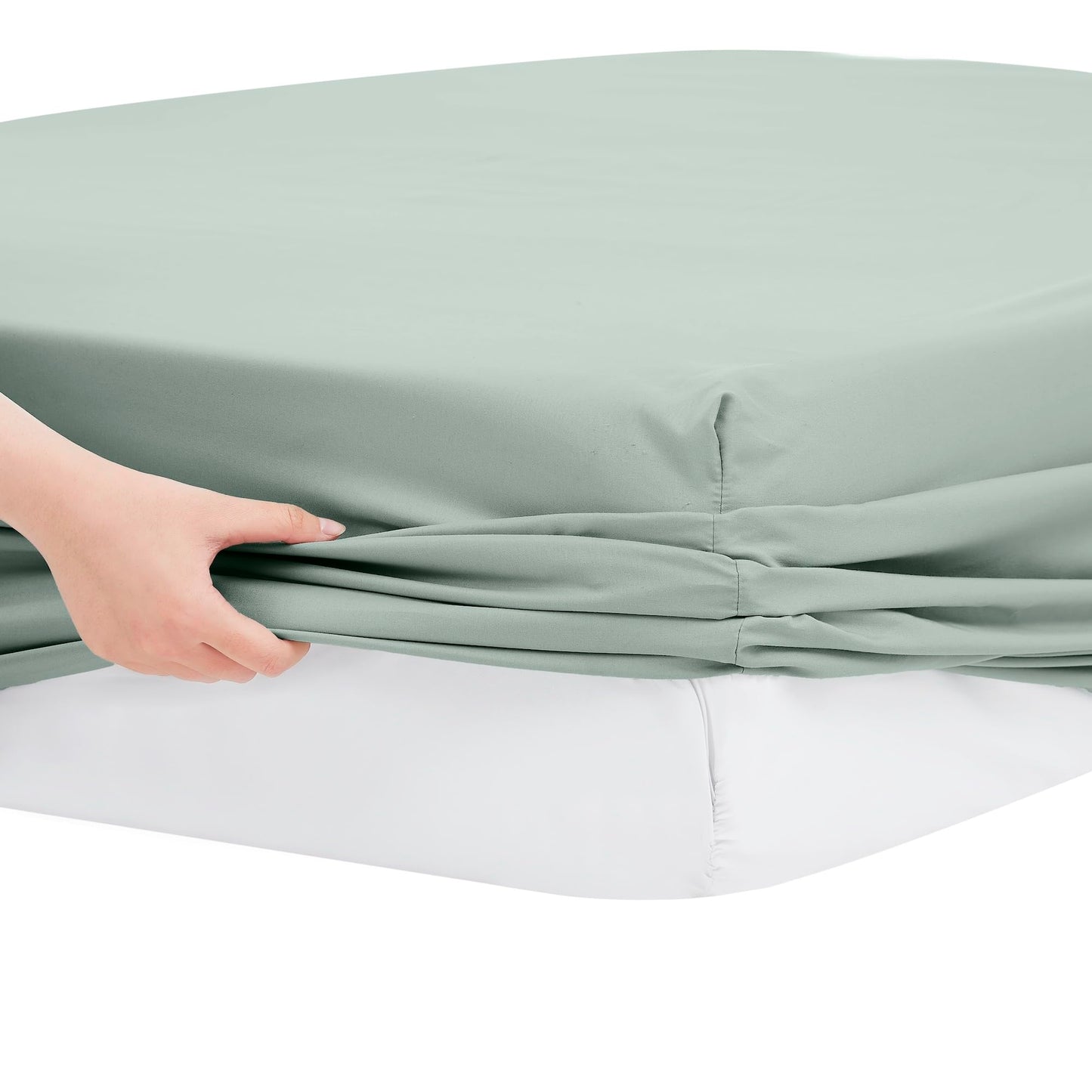 Modern Threads 6-Piece Bed Sheet Set - Deep Pocket, Soft Brushed Microfiber Sheets, Cool & Breathable for Mattress Up to 21 Inches, Includes 4 Pillowcases, Flat & Fitted Sheets, Aloe Queen