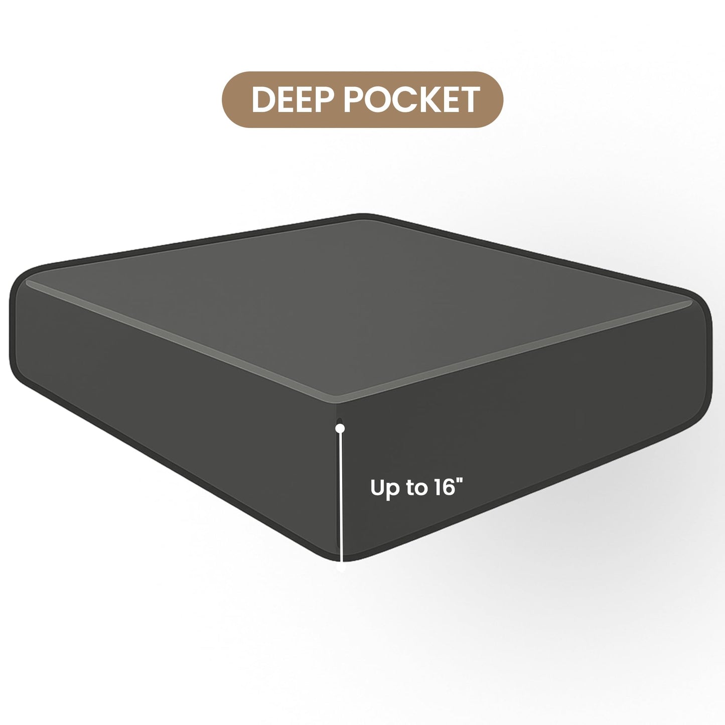ROSE&RISY Black Queen Fitted Sheet, Soft and Breathable for Sleeping, Cooling Fitted Sheets, 16“ Deep Pocket, 1 Pack (Black, Queen Size)