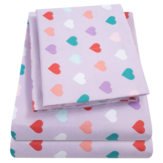 1500 Supreme Kids Bed Sheet Collection - Fun Colorful and Comfortable Boys and Girls Toddler Sheet Sets - Deep Pocket Wrinkle Free Soft and Cozy Bedding - Twin XL, Hearts