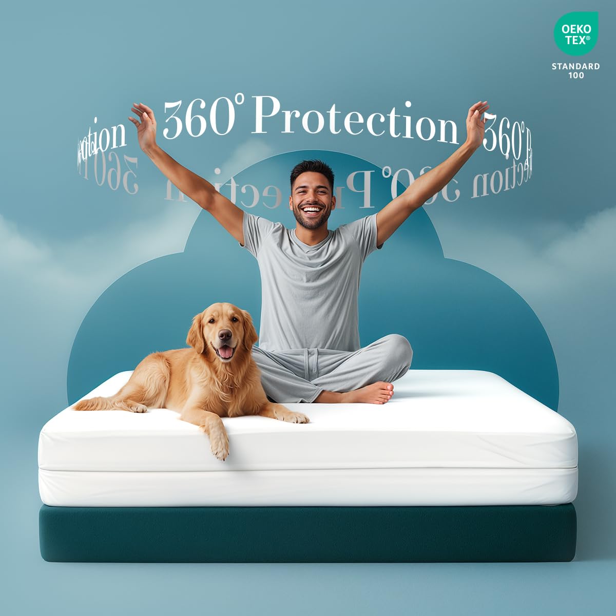 Utopia Bedding Queen Mattress Protector Zippered, 100% Waterproof Bed Bug and Dust Mite Proof Mattress Encasement, Absorbent 6 Sided Mattress Cover