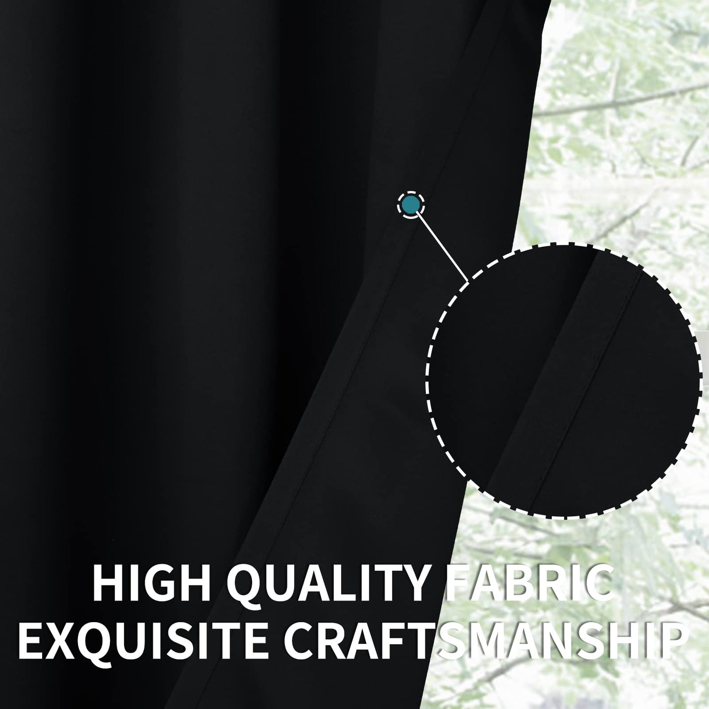 BGment Black Blackout Curtains 40 Inches Long for Kitchen Windows - Short Thermal Insulated Drapes with Rod Pocket Privacy for Cafe Bedroom Window, 42 x 40 Inch, 2 Panels