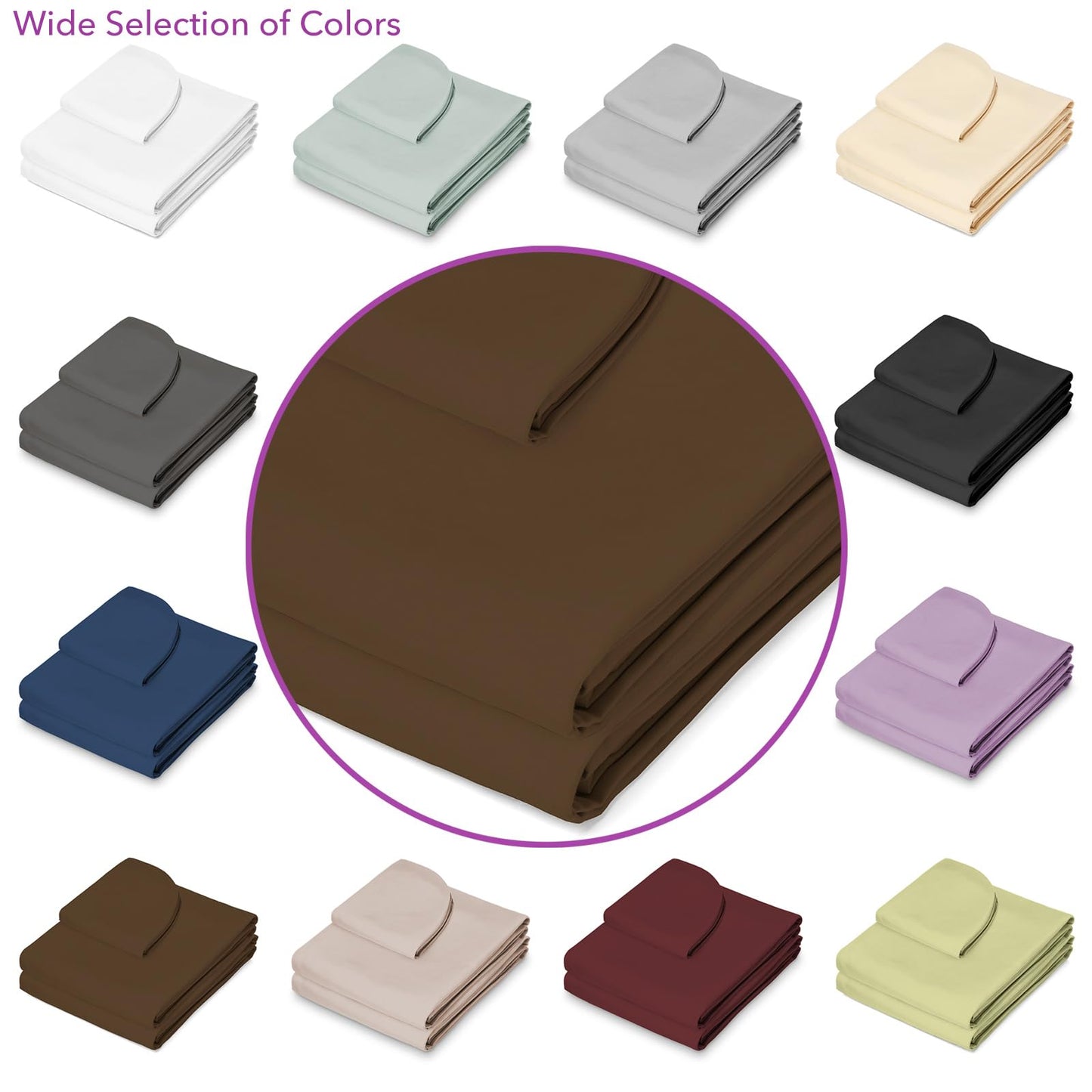 Saloniture 3-Piece Microfiber Massage Table Sheet Set - Premium Facial Bed Cover - Includes Flat and Fitted Sheets with Face Cradle Cover - Chocolate Brown