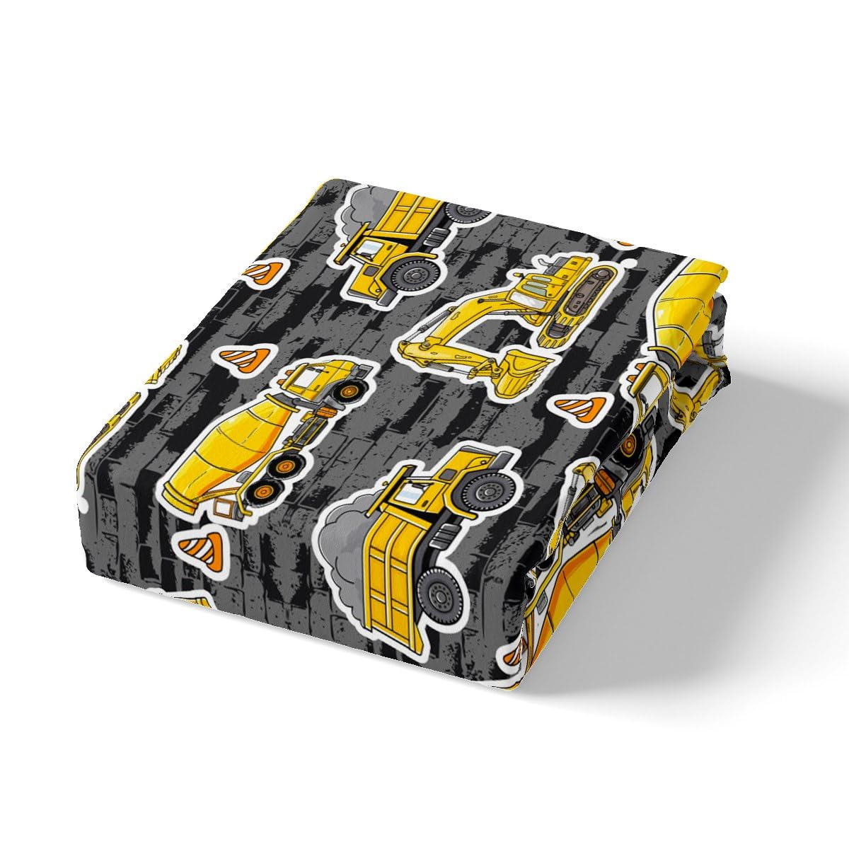 Erosebridal Excavator Comforter Cover Set Full Concrete Truck Pattern Duvet Cover Child Teens Construction Bedding Set for Kids Boys Cartoon Toy Cars Quilt Cover Bedroom Decor 3Pcs Bedclothes