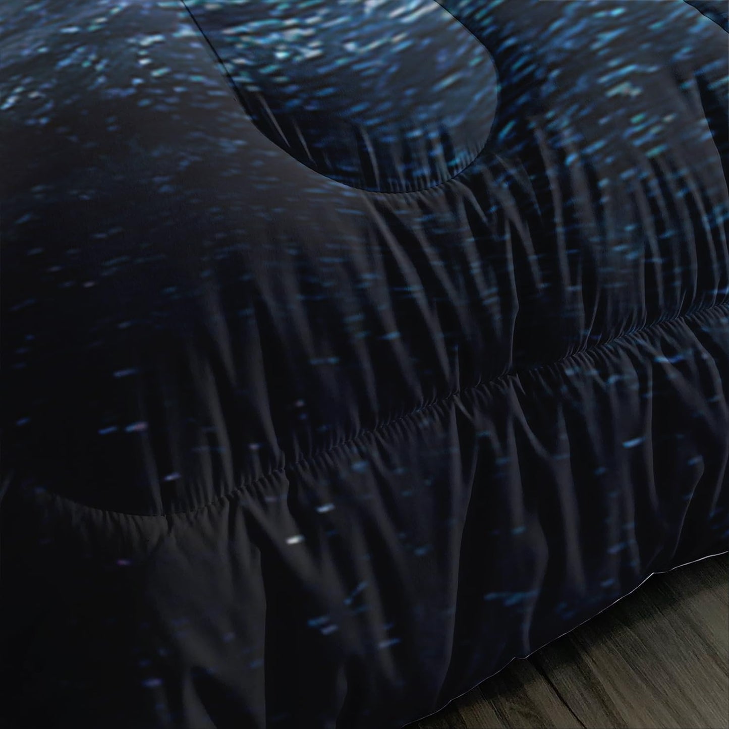 AILONEN Howling Wolf Comforter Set Queen Size,Blue Rose Wolf Bedding Sets,Wolf Head Pattern Comforter Set,Galaxy Moon Wolves Duvet Set 3 Pieces, 1 Quilt and 2 Pillowcases