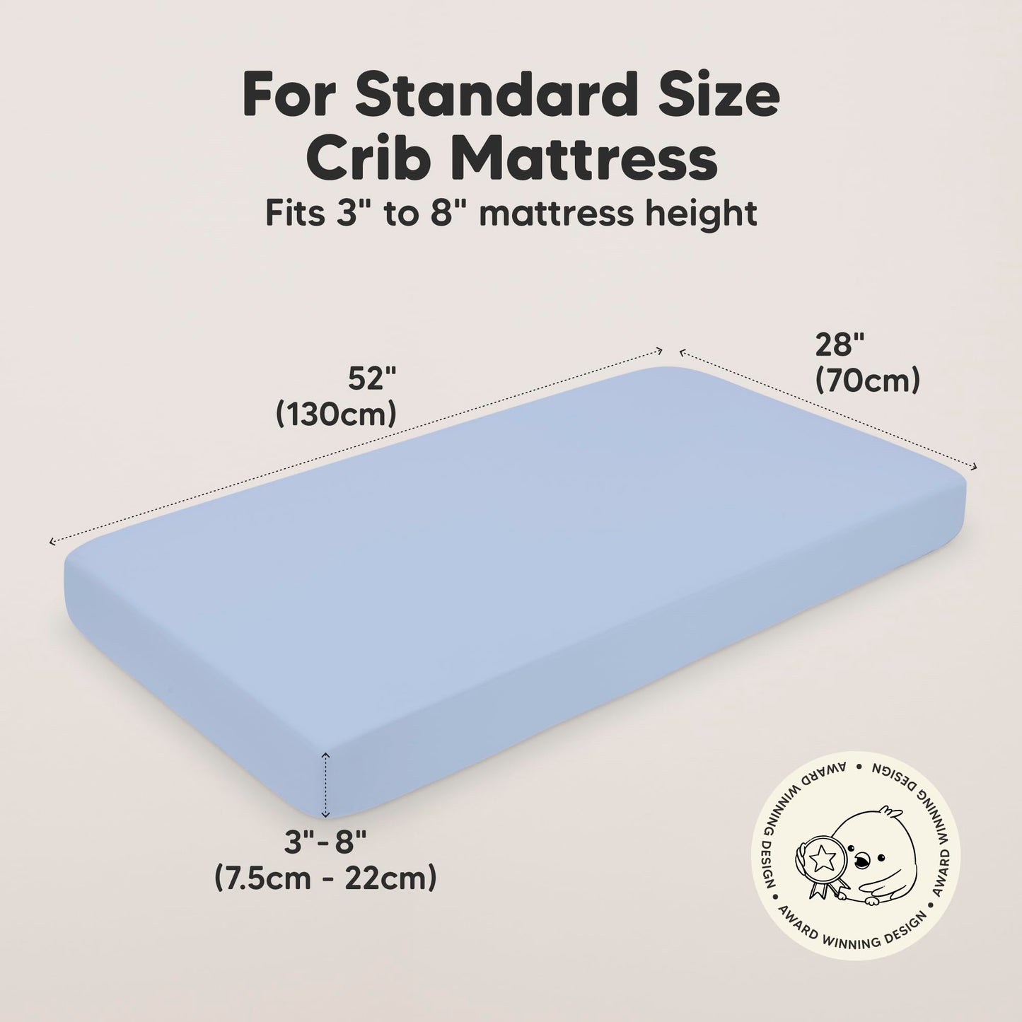 KeaBabies 2-Pack Organic Cotton Crib Sheets for Boys, Girls - 52x28 Fitted Crib Mattress Sheet Neutral, Breathable Cover for Baby Bed Set, Toddler Mattress, Soft & Cute Prints (Blue Flax)
