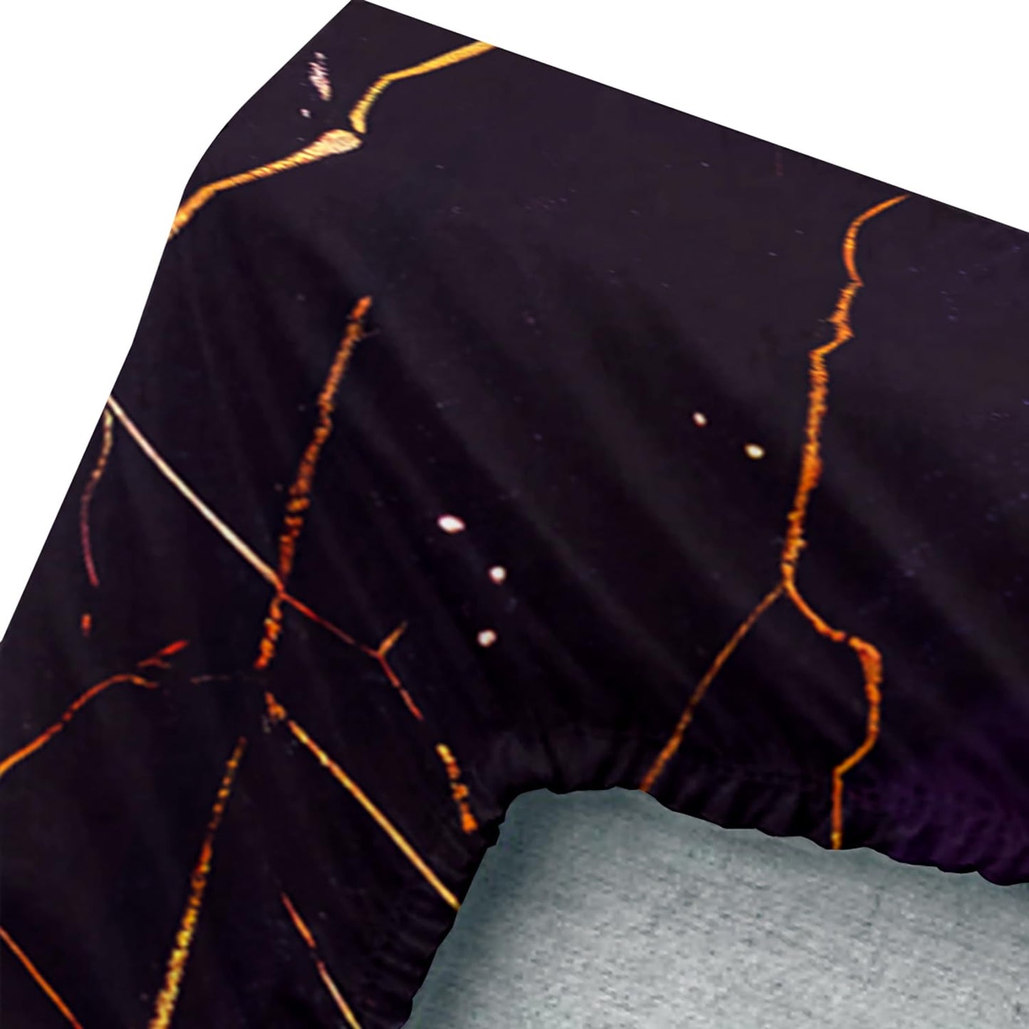 AILONEN Black Gold Skull Fitted Sheet Set Queen Size,Purple Skeleton Goth Soft Fitted Sheet + 2 Pillowcases for Boys Girls,3 Pieces