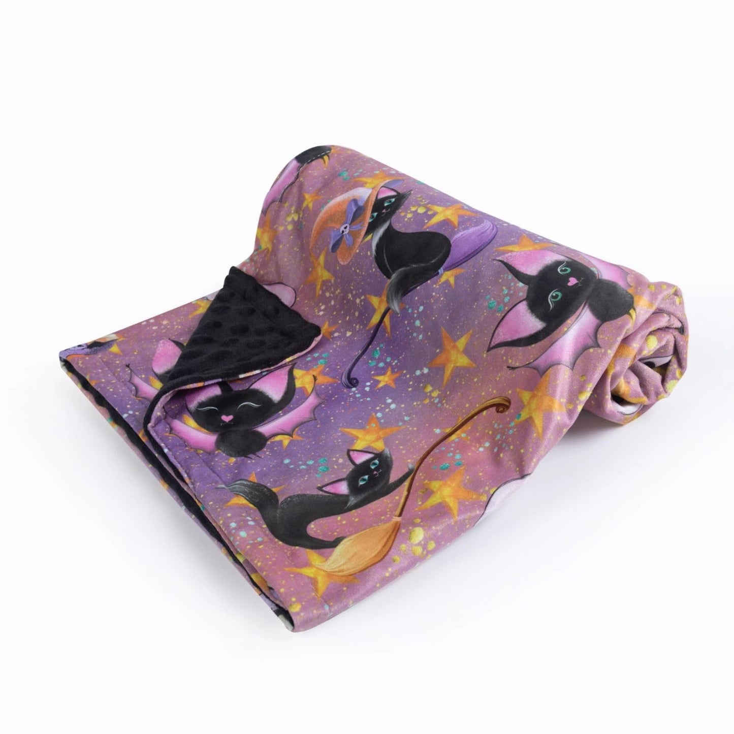 Donsonny Baby Blanket for Boys Girls Soft Minky with Double Layer Dotted Backing, Halloween Printed 30 x 40 Inch Receiving Blanket (Halloween bat)