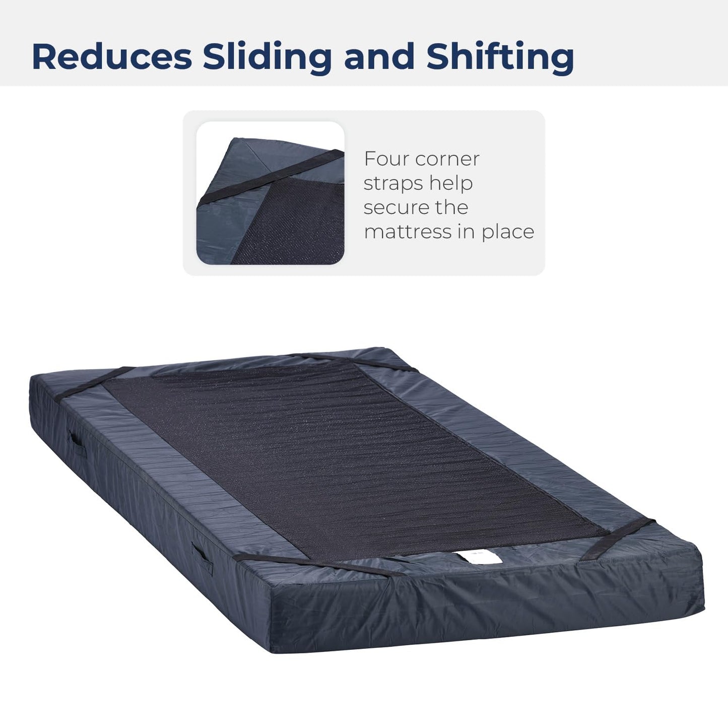 Drive Medical 15076 Decompressing Foam Mattress, Pressure-Relief Support for Homecare & Hospital Beds, High-Density Foam with Removable Cover, 275 Weight Capacity, 80"L x 36"W x 8"H, Blue