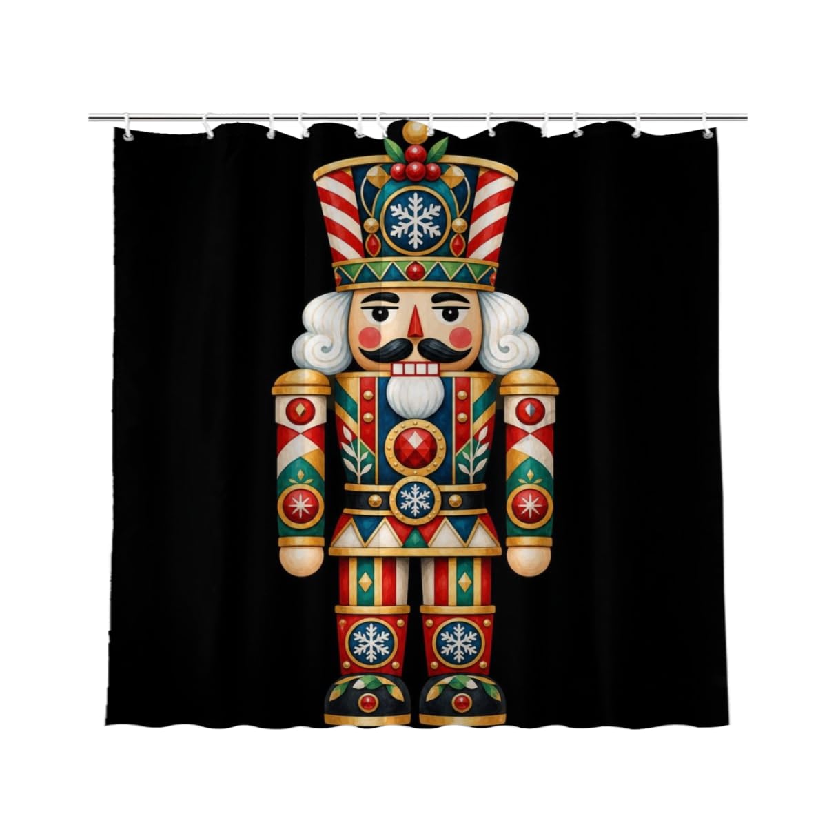 Youtoko Rose Floral Shower Curtain 72x72 Inch with 12 Hooks Polyester Decorative Bath Decor Bold Teal Pop Art Blocks Romantic Style for Powder Room