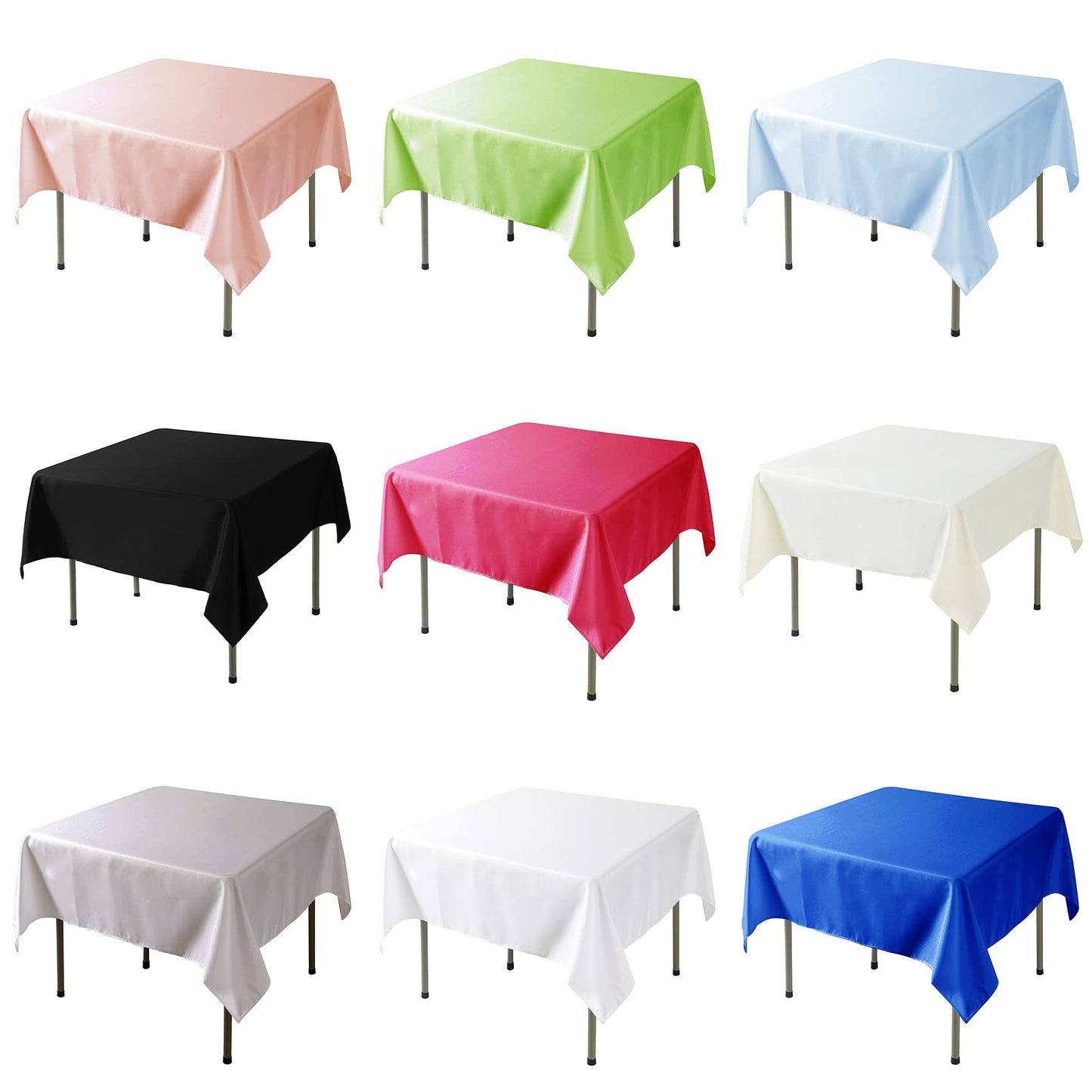 Fokitut 2 Pack Waterproof Square Tablecloth, 52x52 Inch, Stain Resistant and Wrinkle Polyester Table Cloth, Fabric Table Cover for Kitchen Dining, Wedding, Party, Holiday Dinner-Orange