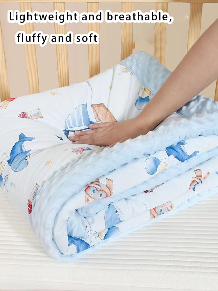 cutie pumpkin Toddler Comforter 47x59 Inch, Lightweight Down Alternative Quilted Blanket for Crib & Toddler Bed, Soft Minky Dots Baby Quilt, Machine Washable Year-Round Bedding