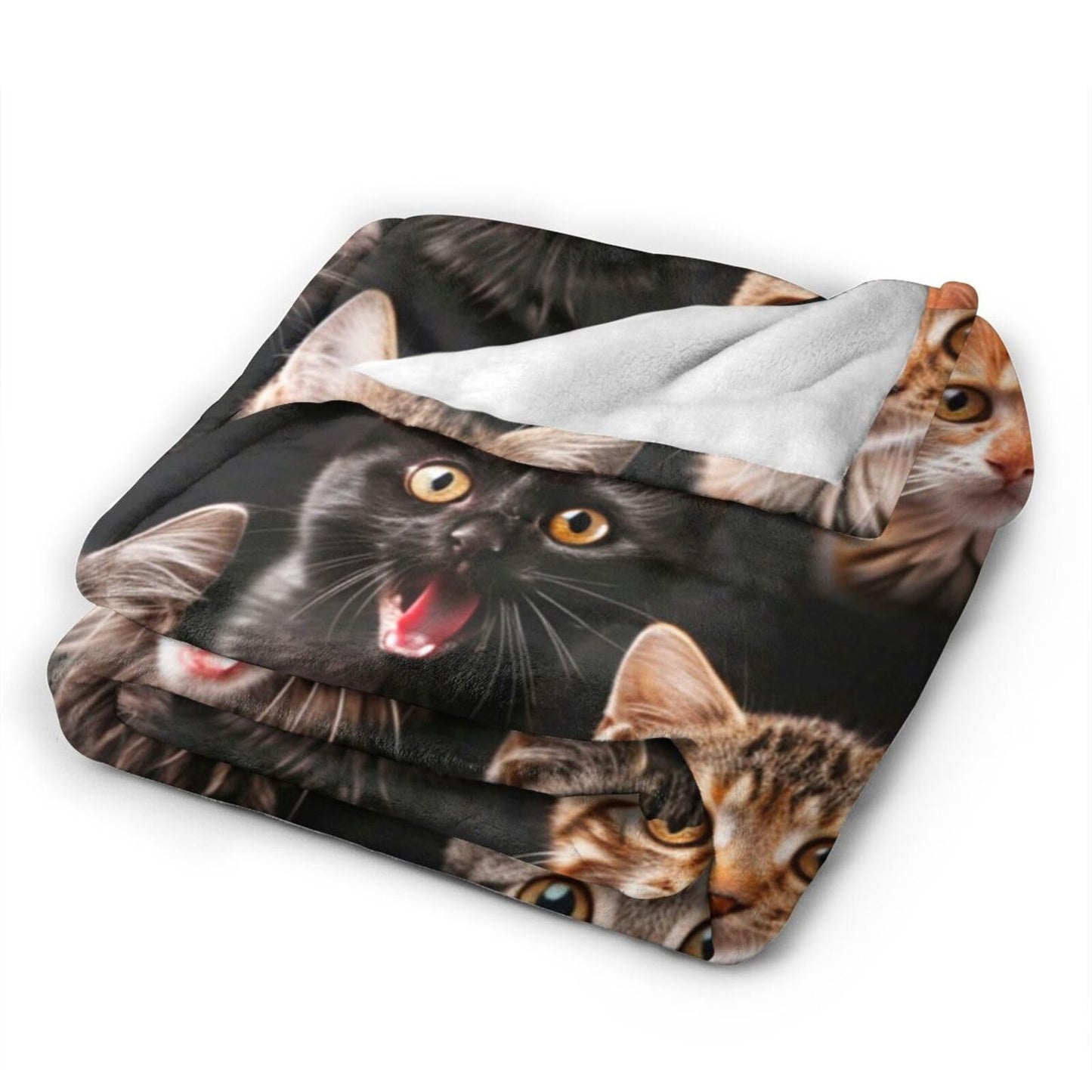 Tijuboni Cats Throw Blanket Cat Gifts for Girls Boys Women Men Kids Adults Soft Flannel Fleece Blanket for Couch Sofa Bed Home Decor 40"x50"
