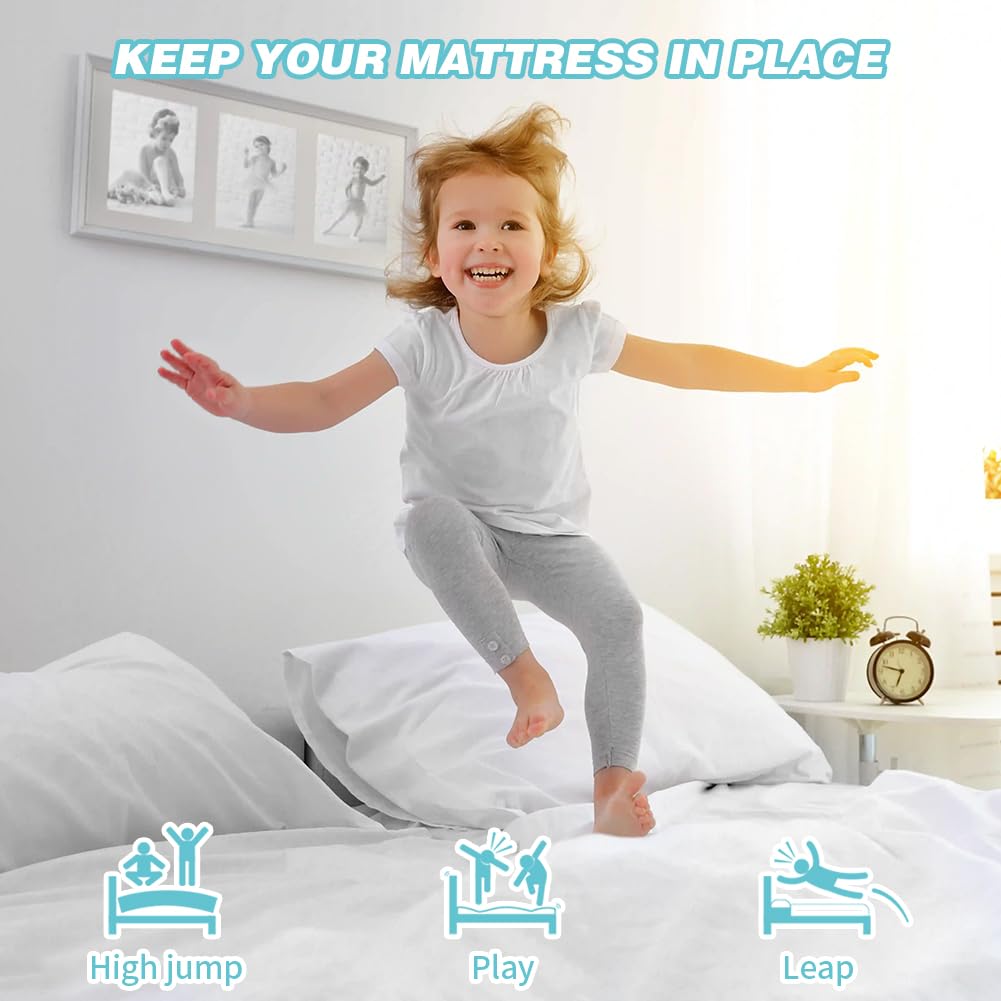 DUJUIKE Mattress Slide Stopper and Gripper, Non Slip Mat for Bed Mattress, Non Slip Rug Pad Underlay Protector Keep Bed and Topper Pad from Sliding for Sofa, Mattresses (Grey, 71 x 78 inch)