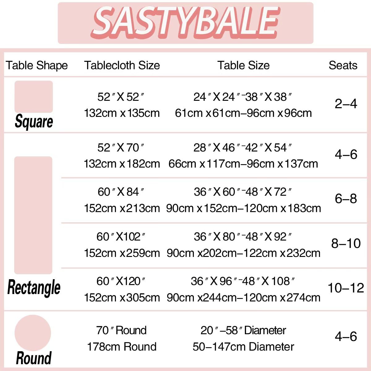 SASTYBALE Pink Tablecloth Rectangle, Spillproof Table Cloth Wrinkle Resistant Washable Textured Table Cover for Kitchen Dinning Parties Farmhouse Outdoor Pink 52" x 70"